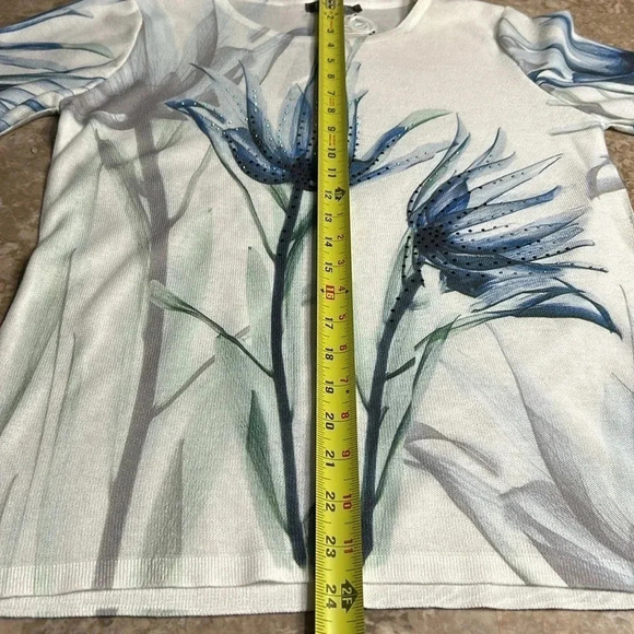 Vtg Moffi jersey knit,beaded,printed,floral sweater,NWT classy cottagecore - Picture 8 of 11